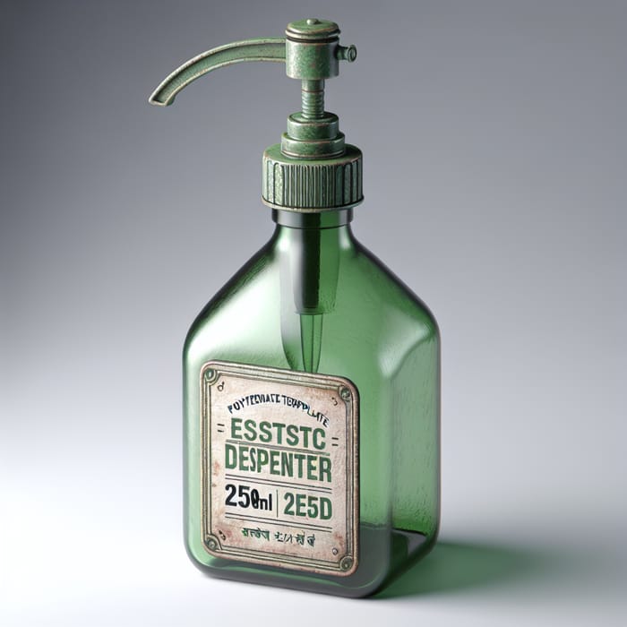250ml Green PET Bottle with Rustic Dispenser - Eco-Friendly
