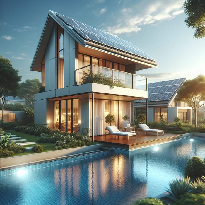 Modern House with Swimming Pool & Solar Panels | Eco-Friendly Living