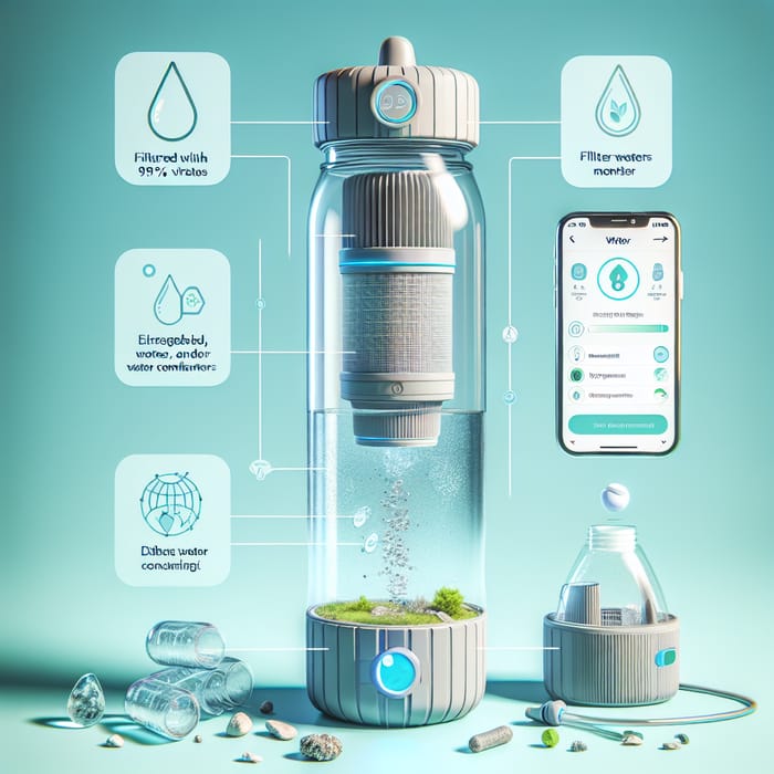 Eco-Friendly Water Bottle with Filtration | Smart Sensor & App