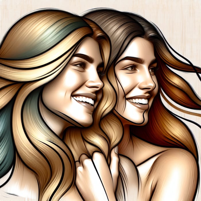 Artistic Depiction of Two Female Friends