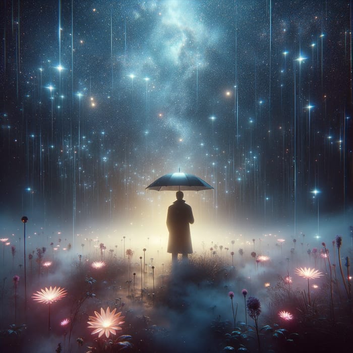 Mystical Loneliness in Blade Runner World | Neon Flowers & Stars