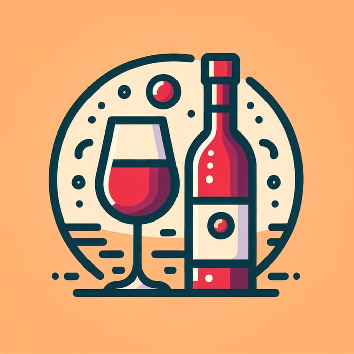 Red Wine Glass and Bottle Icon