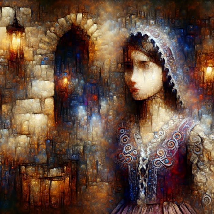 Medieval-Themed Girl Art | Abstract Surreal Portrait