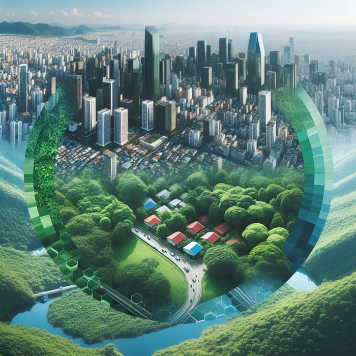 Vibrant Nature-Inspired Urban Development Collage