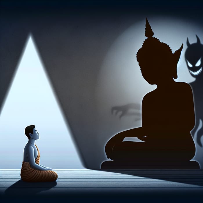 Buddha Facing Evil: Struggle of Good and Bad