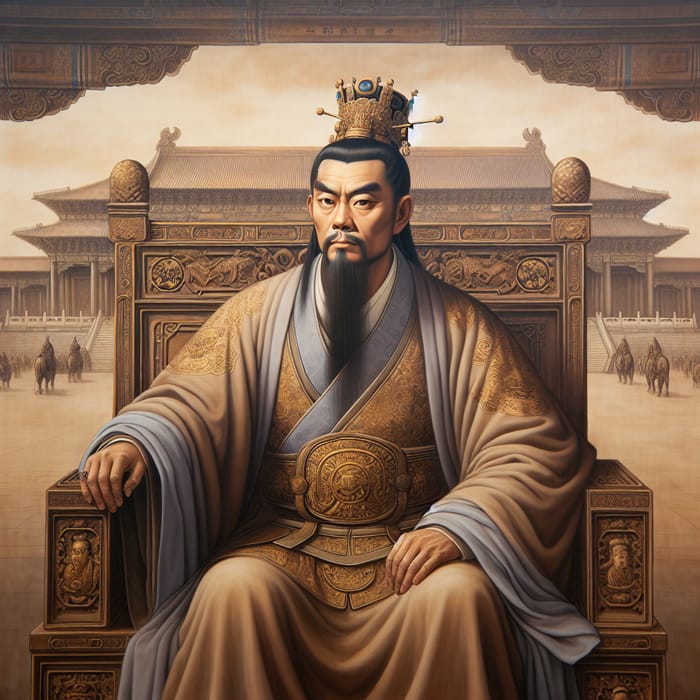 Song Dynasty King Seated in Royal Chinese Palace
