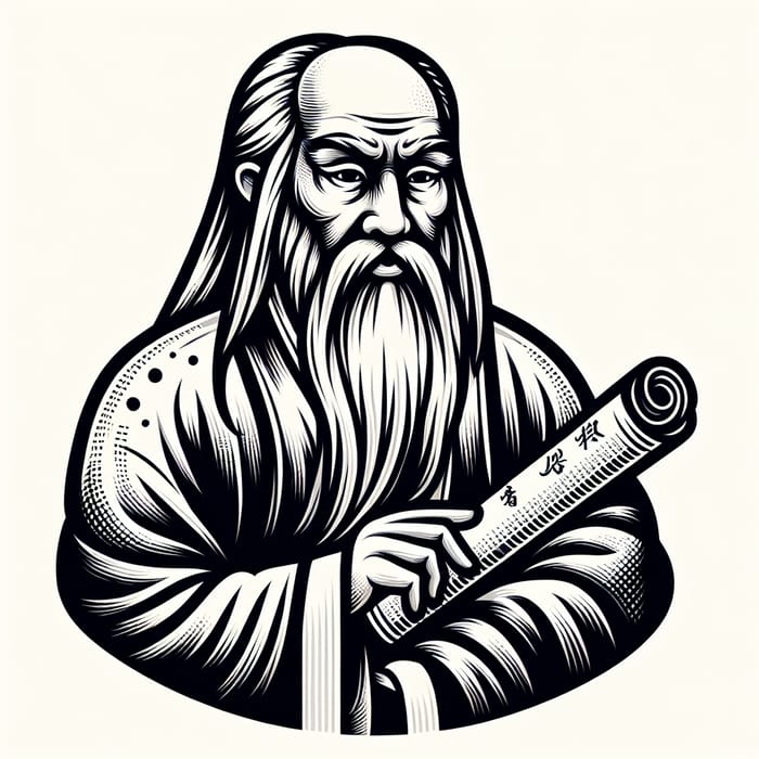 Laozi Portrait - Ancient Chinese Sage | Eastern Philosophy Icon