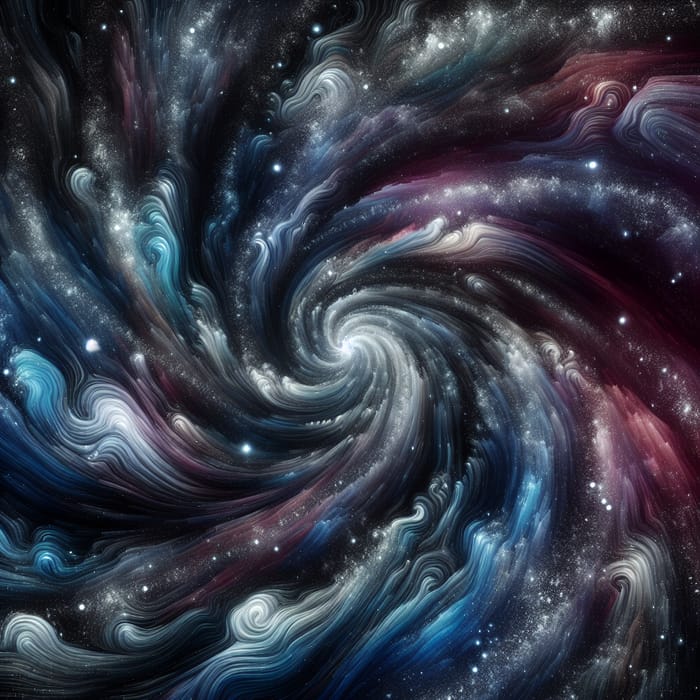 Galaxy Abstract Art | Celestial Swirls in Blues, Purples & Silvers