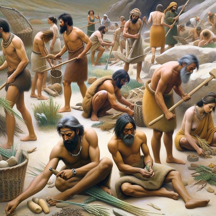 Hunter-Gatherer Farming Scene at Göbeklitepe - 10,000 Years Ago