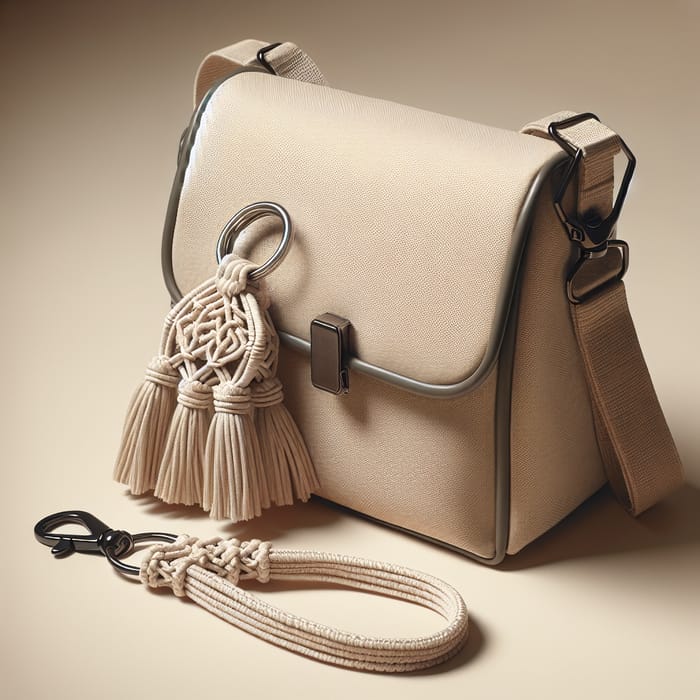 Stylish Body Bag with Macrame Key Chain