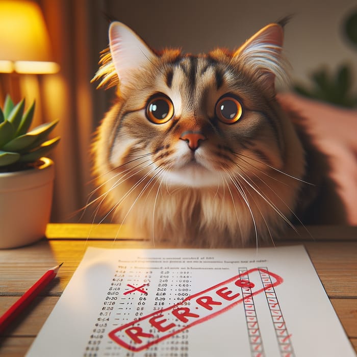 Upset Cat Receives Bad Math Grade | Home Learning Scene