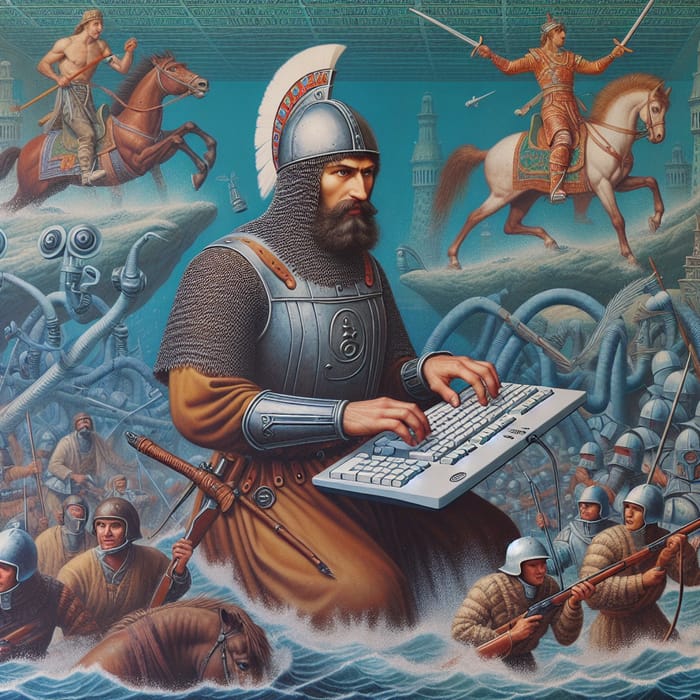 Legendary Slavic Hero Battles Enemies Using Keyboard in Epic Conflict