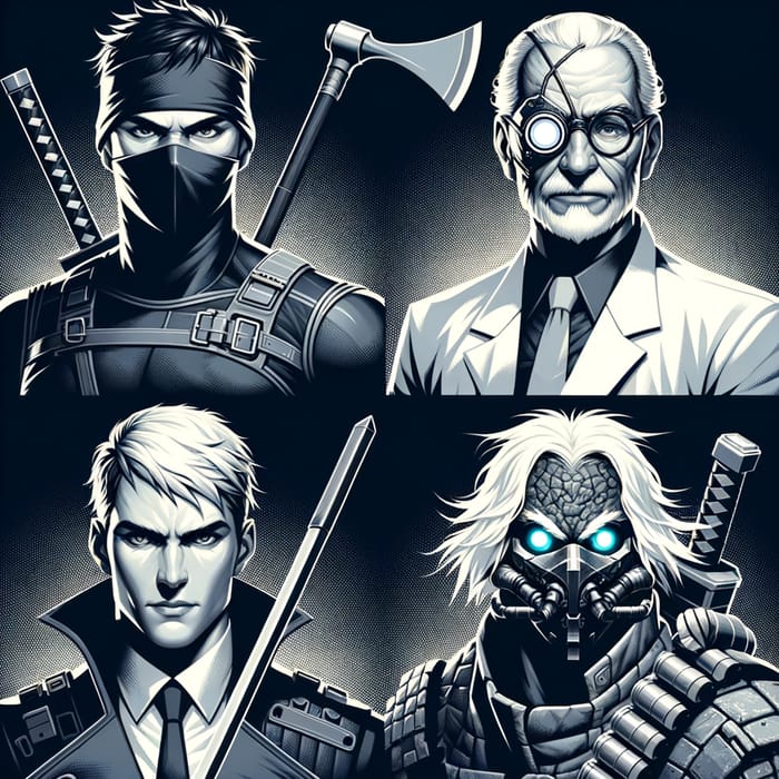 Modern Video Game Characters Illustration