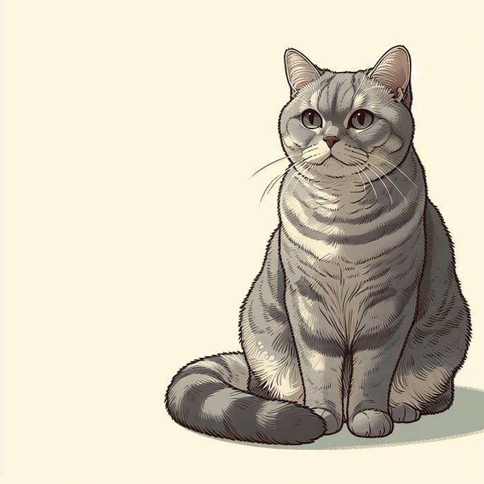 Cute Short-Haired Domestic Cat | Grey Fur & Green Eyes