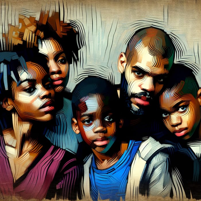 Family Expressionist Art: Emotional Portrait