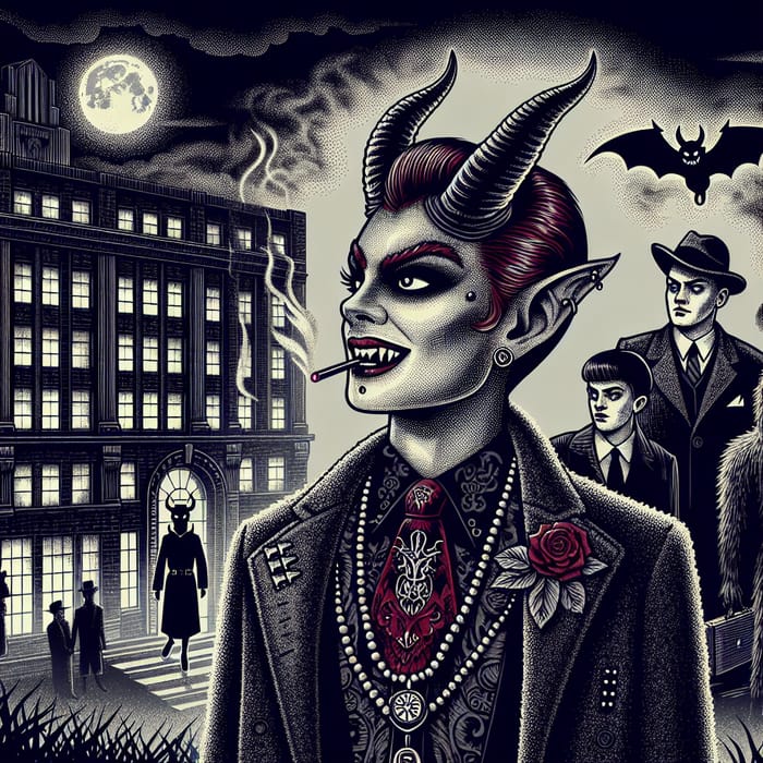 Horror Punk She-Devil: '60s Fashion Illustration