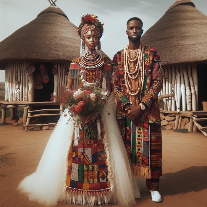 Heartwarming African Wedding Scene | Traditional Attires, Rustic Huts & Serene Life