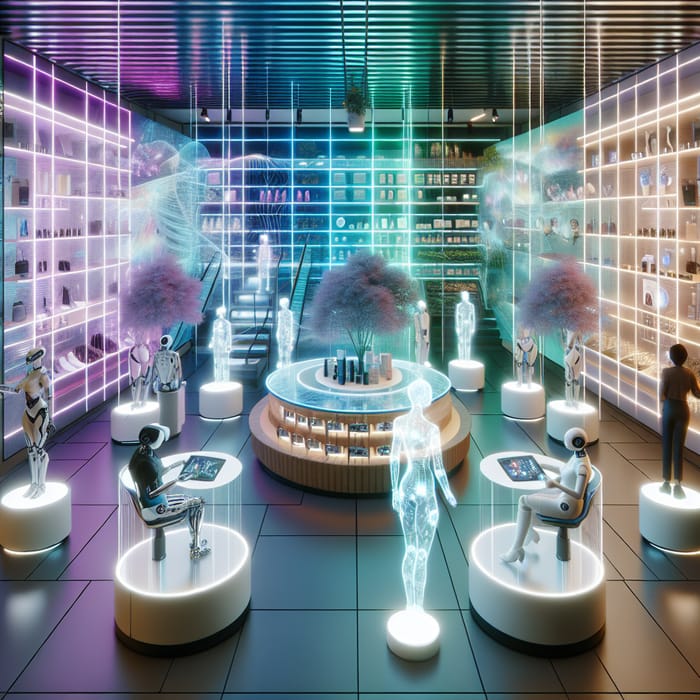 Futuristic Virtual Store - Explore High-Tech Shopping