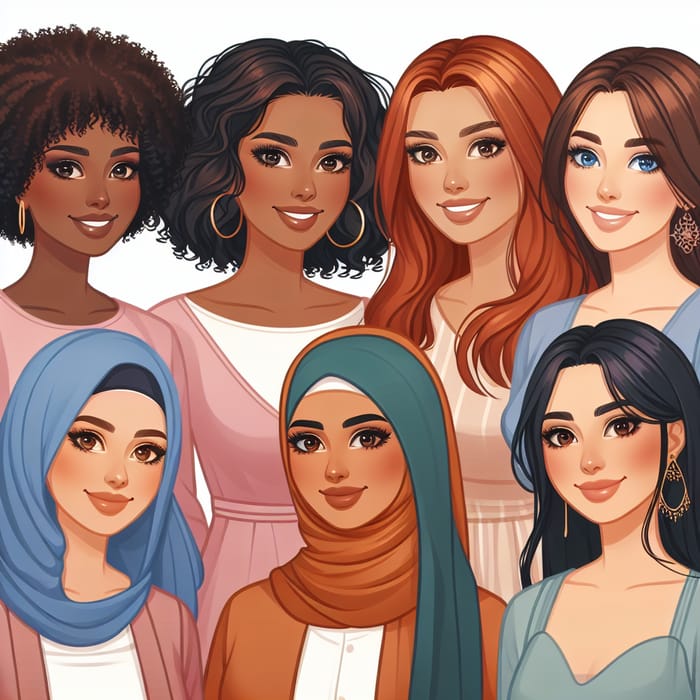 Group Portrait of Six Beautiful Women | Human Diversity Showcase