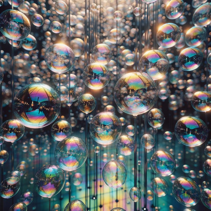 Colorful Bubble Reflections in the Air