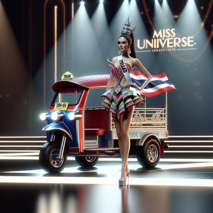 Miss Universe Thailand's Creative Tuk-Tuk Costume on Stage
