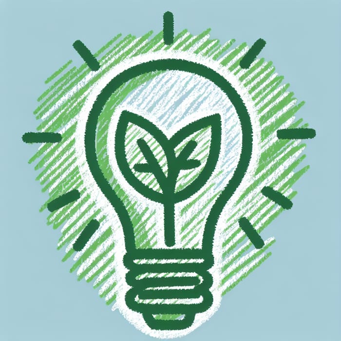 Green Light Bulb Drawing: Idea Generation in Nature