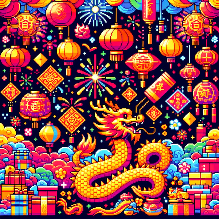 Dragon New Year Festivity | 800x800 Pixel Background Image