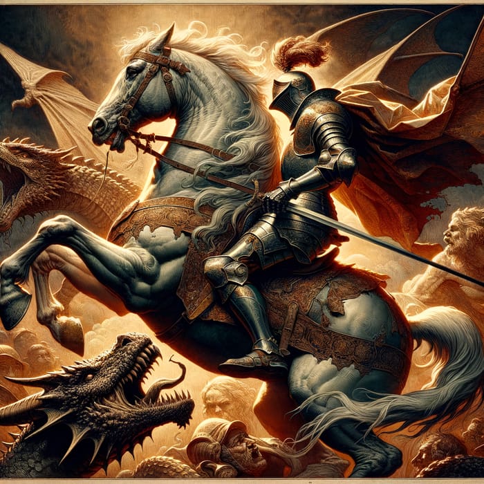 Epic Knight vs Dragon: A Digital Masterpiece