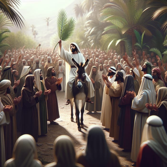 Jesus Christ Riding Donkey: Palm Sunday Celebration