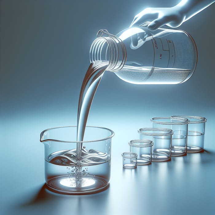 Continuous Glass Pouring Process | Transparent Liquid Flow Illustration