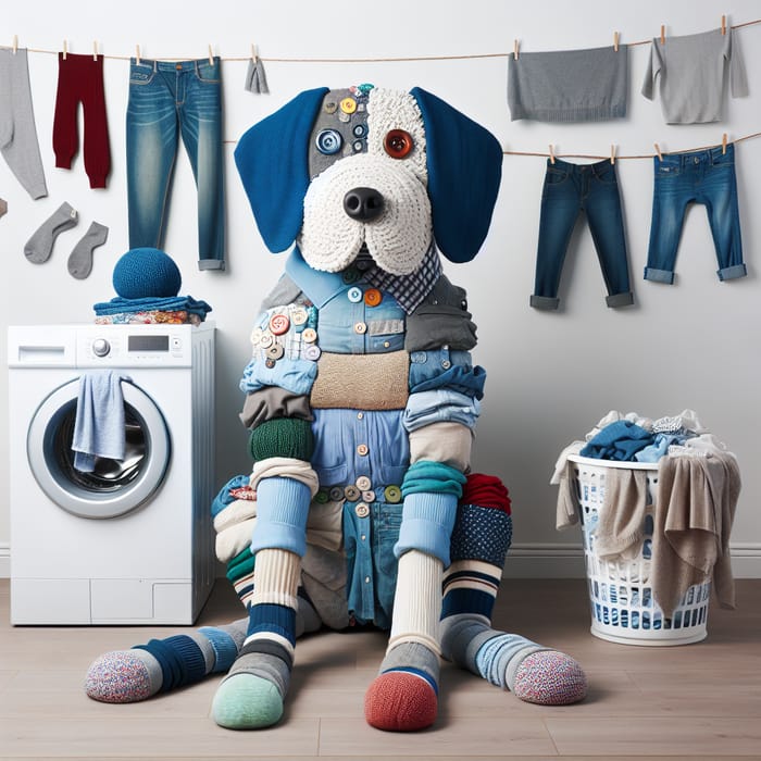 Creative Laundry Dog Sculpture | Whimsical Room Decor