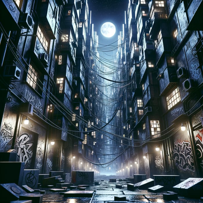 Urban Dark Ghettol Labyrinth Album Cover: Musical Journey in City