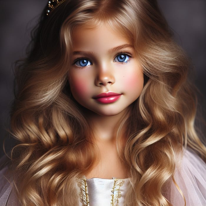 Ethereal Princess: Beautiful 4-Year-Old with Long Blonde Hair