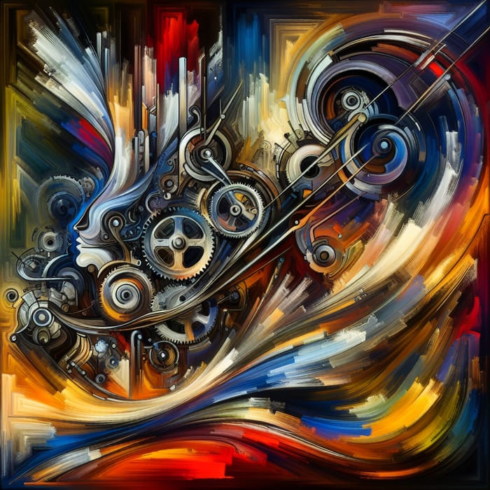 Mechanical Engineering Inspired Abstract Expressionism