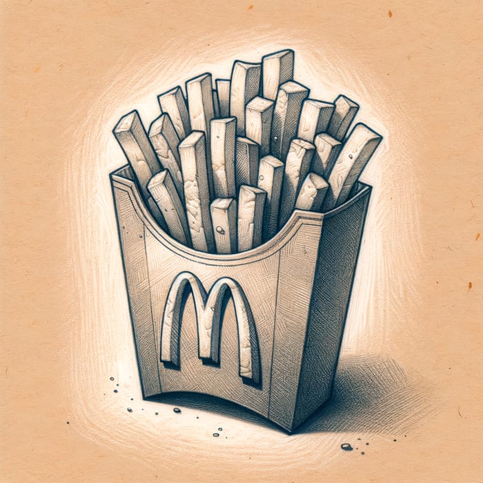 Hand-drawn Fast-Food French Fry Packet Illustration