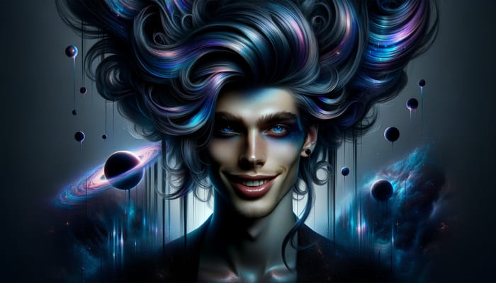 Galactic Odyssey: Blue-Purple Big Hair Villain