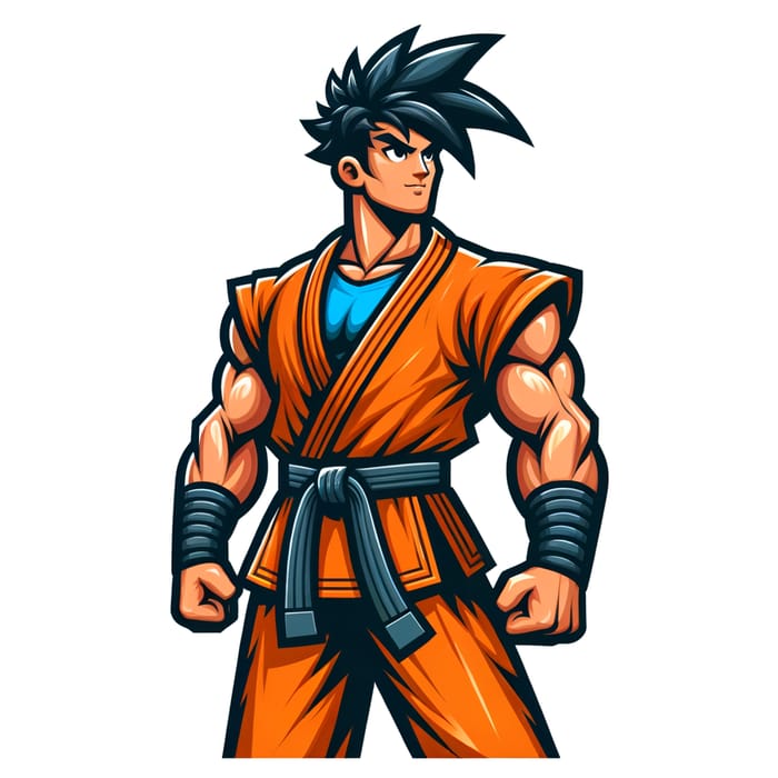 Powerful Goku | Cartoon Martial Artist Design