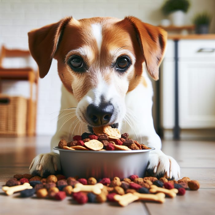 Dog Eating Dehydrated Treats - Nutritious Snacks for Pets