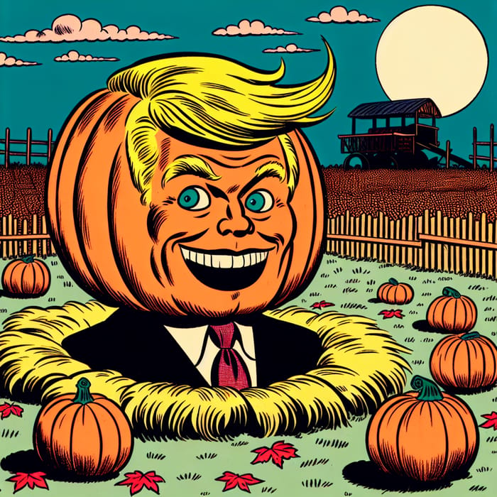 Funny Giant Pumpkin Politician | Festive Pumpkin Patch Cartoon