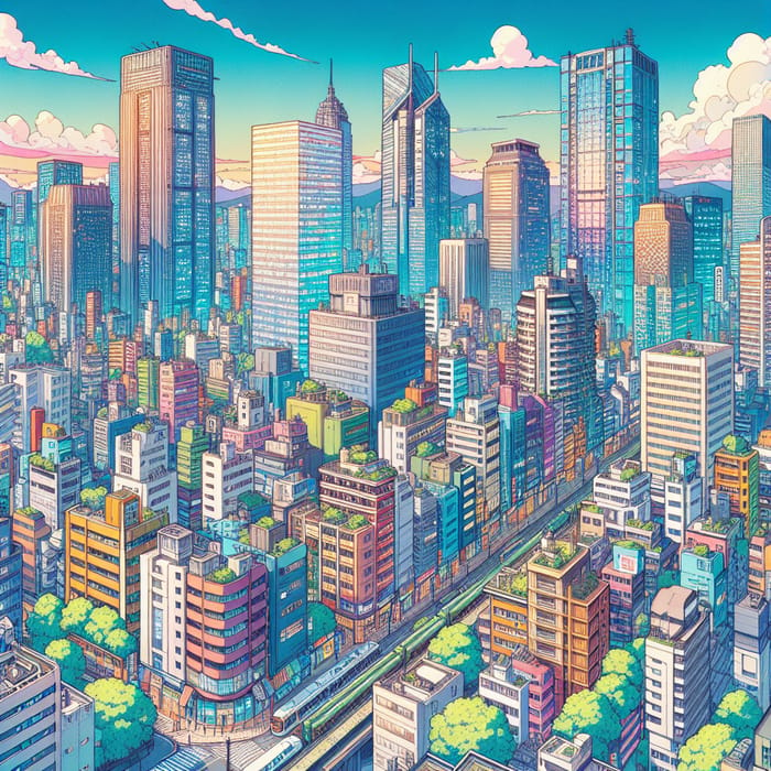Anime City in 4k | Lively & Diverse Urban Landscape