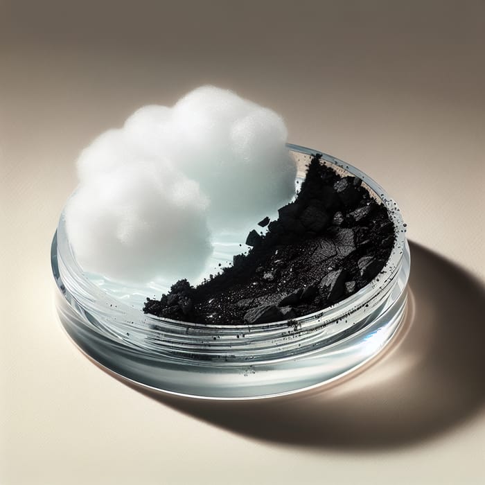 Luminous White Fluffy Beauty Product with Coal Dust & Gel Mix