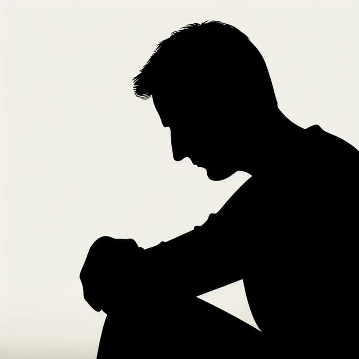 Sad Middle-Aged Silhouette - Portraying Human Emotions