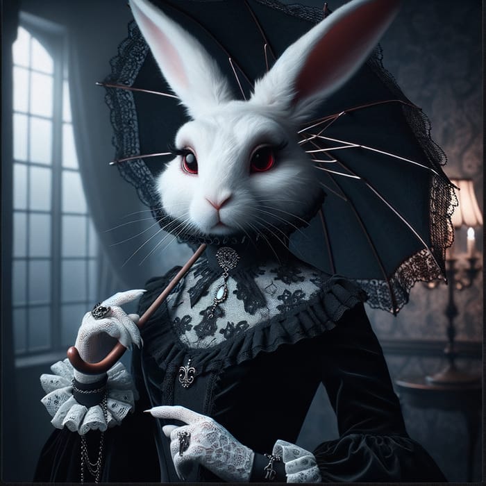 Goth Bunny Fursona: Victorian Gothic Albino Rabbit