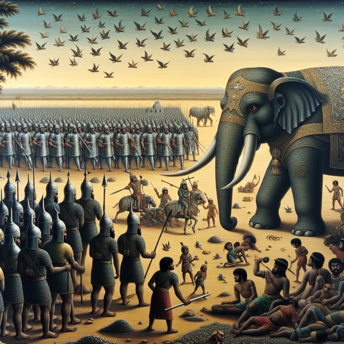 Story of the Elephant: Ancient Middle-Eastern Battle Scene