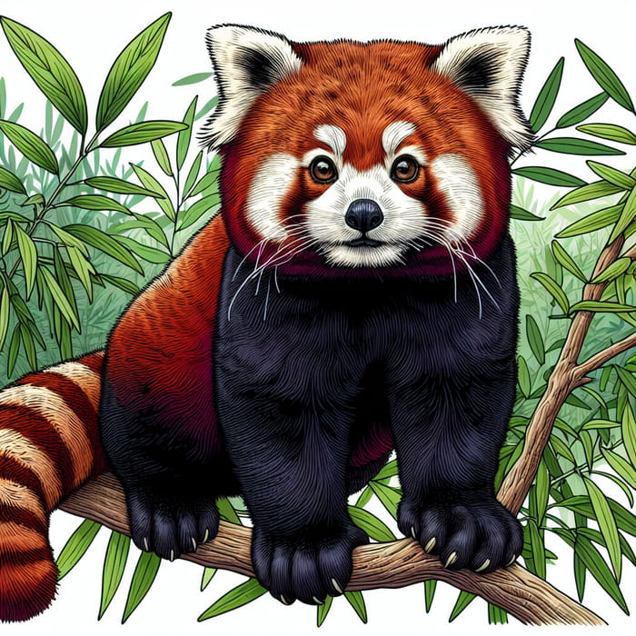 Red Panda: Native Mammal in Bamboo Forest