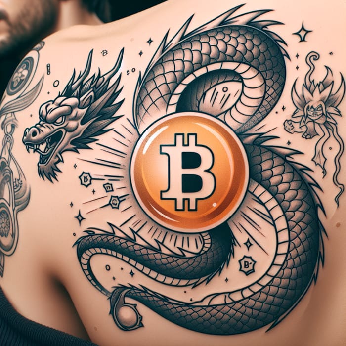 Dragon Ball Tattoo Design with Hidden Bitcoin and Virtual Currency