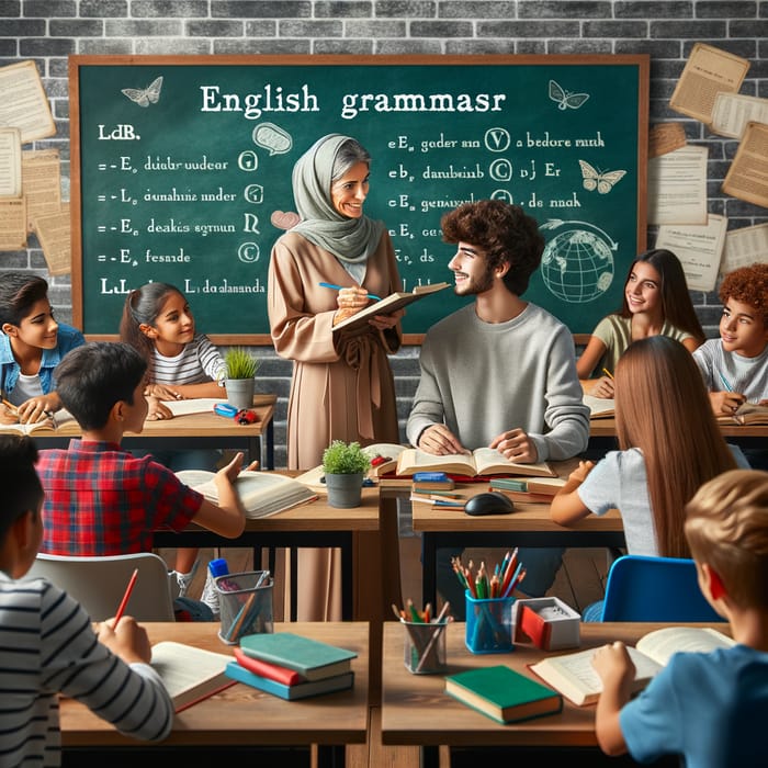 Interactive English Learning: Dynamic Classroom Scene