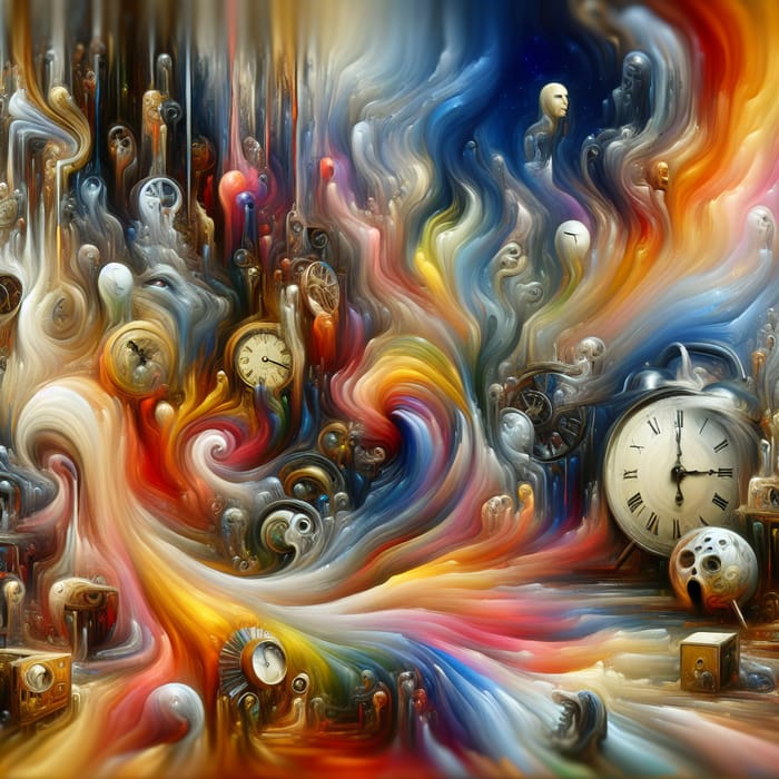 Distorted Clocks and Melting Objects: A Surrealistic Time Representation