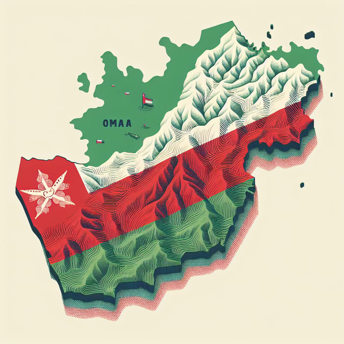 Sultanate of Oman Vision 2040 Map - Flag Colors & Development