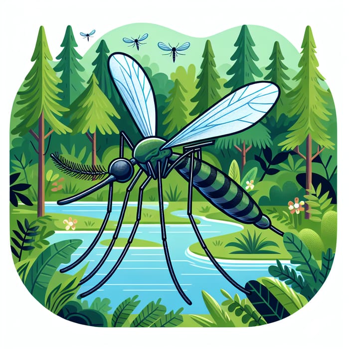 Biological Vector Illustration | Mosquito Transmitting Diseases